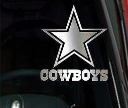 2 Units Dallas Cowboys Star Chrome Vinyl Car Truck Decal Window Sticker Silver - £6.03 GBP