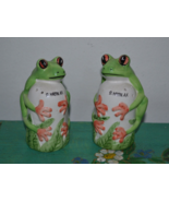 VINTAGE HANDMADE CERAMIC SALT AND PAPER SHAKERS FROGS, SIGNED ST.MARTIN ... - $560.28 MXN