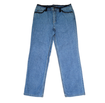Liz Claiborne Straight Leg Women&#39;s Size 14R Mid Rise Blue 5 Pocket Jeans - $16.17