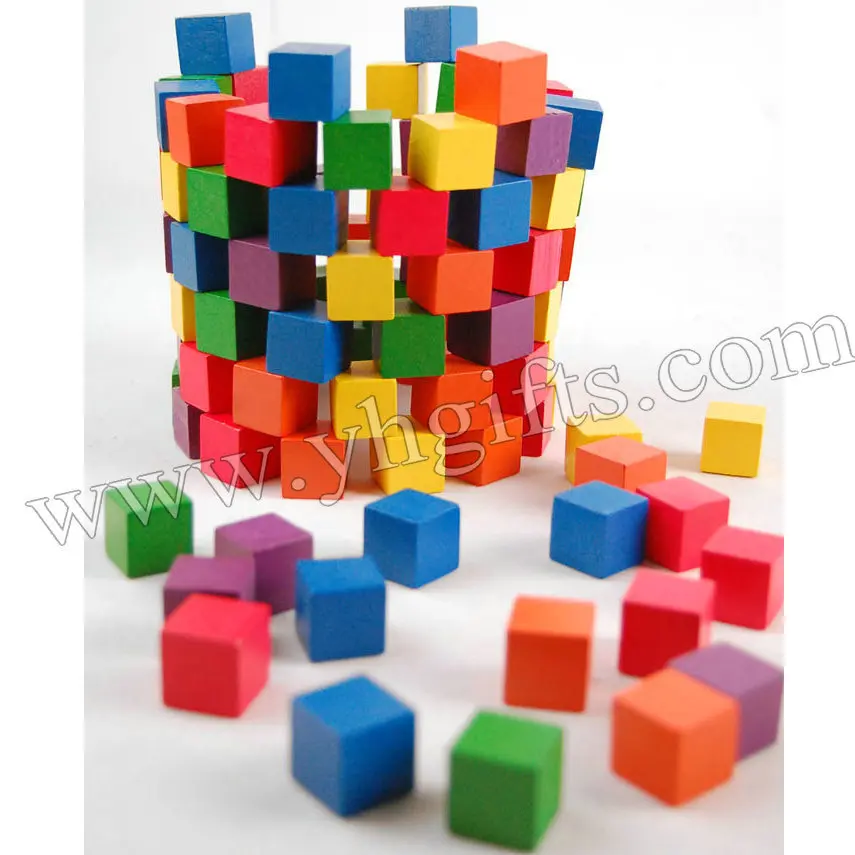 100PCS/LOT,25MM Colorful wood cube, Wooden cube,2.5cm block,Building - $73.62