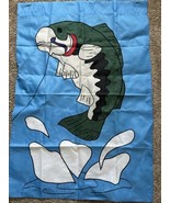 Bass Fish Jumping Out Of Water Fishing Nylon Decorative Garden Flag 39” ... - £10.95 GBP
