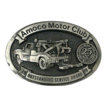 VINTAGE BELT BUCKLE AMOCO MOTOR CLUB 1990 1ST IN OUTSTANDING SERVICE 25T... - $23.38