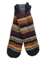 Stance Toasted Slipper Crew Socks With Grippers Burgundy Multi Mens Large Nwt - £14.22 GBP