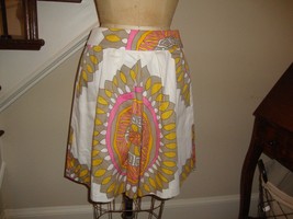 Trina Turk Los Angeles Pink &amp; Orange Printed Skirt 4 CUTE  - $23.70