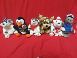 Set of 6 Coca-Cola North Pole Plush Bean Bag   Winter Heritage Set    1998 - £19.39 GBP