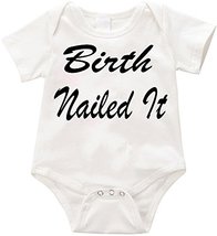 VRW Birth Nailed it Unisex Creeper Romper Birthday Baby Reveal Baby Shower (Whit - £11.93 GBP