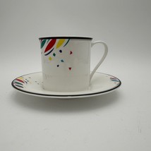 Vtg Cup and Saucer (One) by Mikasa in Natures Pallet Postmodern 90s Geometric 3&quot; - £5.16 GBP