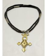 Tuareg Necklace Pendant African Bronze, Africa Tribal Ethnic Jewelry Nig... - $65.00