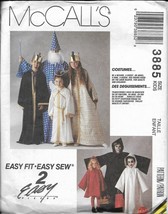 McCALL&#39;S PATTERN 3885 SIZES SM &amp; MD CHILD WIZARD KING QUEEN ANGEL HOODED... - $5.00