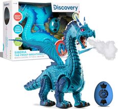 Discovery Siberia The Frost-Breathing Dragon, RC Dragon Smoke Blue, RC Mythical  - £47.02 GBP