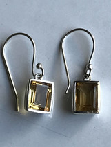 AAA quality natural golden topaz earring in 925 sterling solid silver - £73.91 GBP