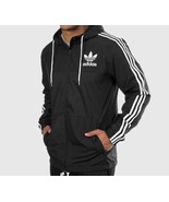 Adidas Firebird Black White California Windbreaker Hooded Track Top Jacket - £42.46 GBP+