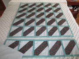 Started Handmade Cotton Patchwork Quilt Project w/Extra Fabric - 39&quot; X 48&quot; - £27.97 GBP