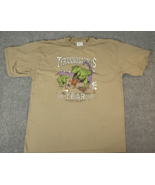 Vintage Tee Men&#39;s Med Brown Tyrannosaurus Tear Wyomin Running 2001 Parti... - $18.78