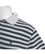 NEW Vintage Polo Ralph Lauren Polo Shirt! L Gray and Navy Stripe &amp; Navy ... - $44.99