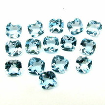 13.9Ct 15pc 6mm Natural Blue Topaz Setting Cushion Faceted Gemstones - £88.00 GBP