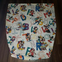 Disney Vintage Dundee Mickey Mouse ABC Flat/Fitted Crib Sheet Toddler Bed USA - $24.74