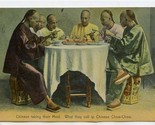 Chinese Taking Their Meal What They Call Chow Chow Postcard Ceylon 1908 - $37.62