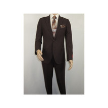 Men Suit BERLUSCONI Turkey 100% Italian Wool Super 180's #Ber30 Brown/Burgundy image 2