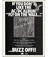 AC/DC 1985 Fly On The Wall advertisement Atlantic Records 8 x 11 b/w ad ... - £3.33 GBP