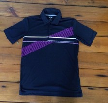 Adidas Athletics Adizero Black Purple Quick Dry Travel Golf Polo Mens 40&quot; Small - £23.89 GBP