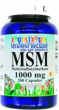 200 Capsules MSM 1000mg Joint Support Formula Dietary Supplement - £13.36 GBP
