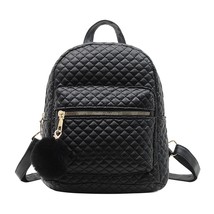 Lattice Pattern Women Backpack Female Soft Pu Leather Travel Bag Multi-Pockets H - £19.90 GBP