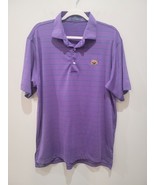 Turtleson Tour Performance Mens Golf Polo Shirt Large PURPLE Striped Adu... - $24.69 CAD