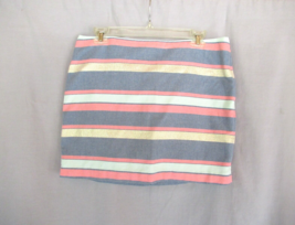 Gap skirt mini lined Size 6 gray peach gold metalic stripes - £9.98 GBP