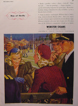 1944 Esquire Original Advertisement WWII Era Webster Cigars L B Evans Slippers - $5.40