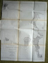 COMMODORE PERRY Original Map Tubootch &amp; Suco Lew Chew Japan 1854 20&quot; x 17&quot; - £19.04 GBP