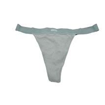 SKIMS Kim Kardashian Cotton Rib Mid-Rise Thong Panty Frost Light Blue Wo... - $14.74 CAD