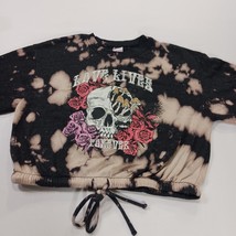 No Boundaries Cropped Graphic Sweatshirt “Love Lives Forever” Juniors Sz M (7-9) image 13