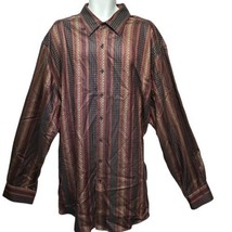 mondo di marco brown geometric long sleeve button up shirt size 4XT - £15.81 GBP