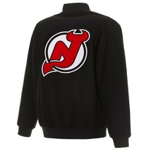 NHL New Jersey Devils JH Design Wool Reversible Jacket Black Embroidered Logos - £141.24 GBP