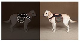 Medium Black &amp; Green Reflective Back Packs For Dogs Working Backpack Closeout!(M - £23.22 GBP