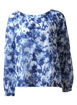 0039 ITALY Josina Long Sleeve TOP Blouse Shirt Cotton Blue White   NWT sz L $350 - £38.98 GBP