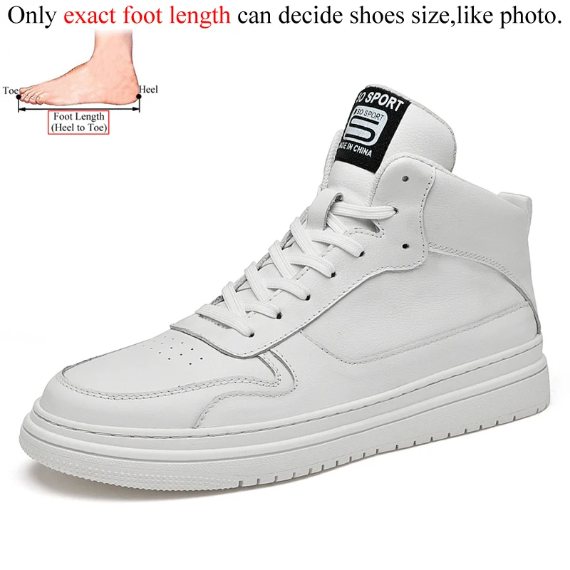 Genuine Leather High Top Casual Shoes Skateboarding Shoes Cow Leather Sn... - $90.12