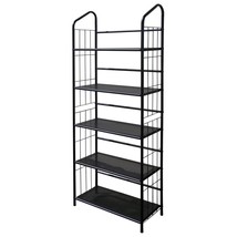 5-Tier Bookcase Storage Shelves Rack in Black Metal - $183.49