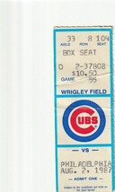 Chicago Cubs VS Phillies - Wrigley Field - August 2,1987, ticket stub [wrinkles] - £13.59 GBP