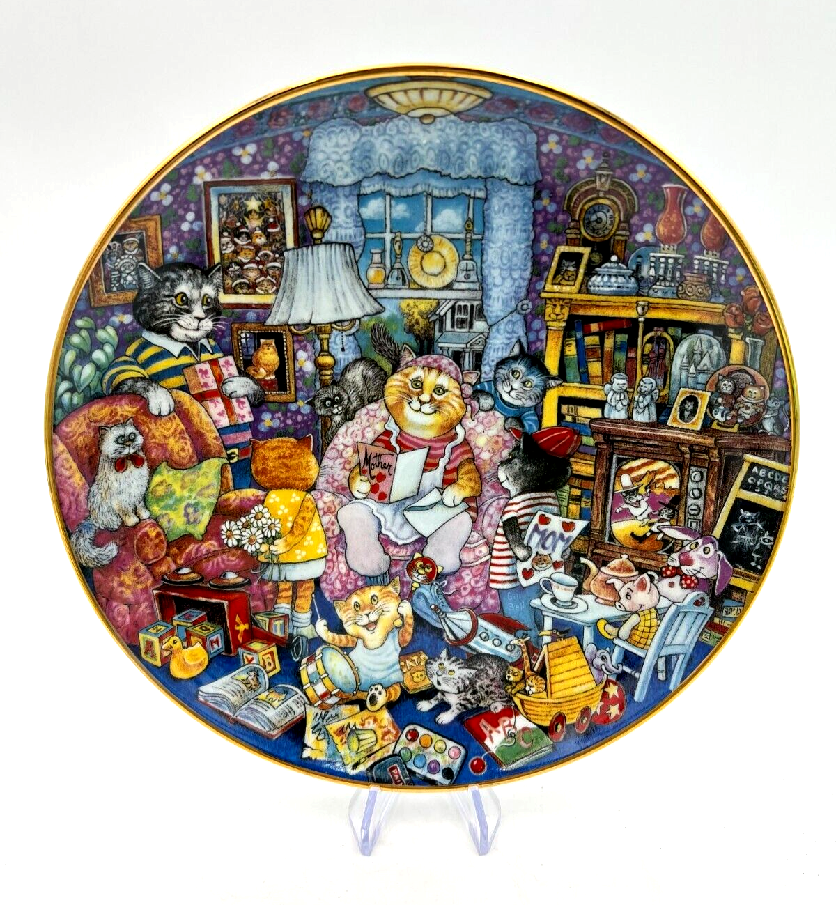 Primary image for Purrfect Mom Limited Edition Porcelain Plate ~ Bill Bell Franklin Mint Heirloom