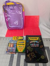 Crayola Metallic Construction Paper Crayon Lot Stencils Black Paper Tote - $19.95