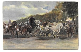 Der Pferdemarkt Horse Fair Market Artist Rosa Bonheur 1948 Stengel Art Postcard - £5.34 GBP