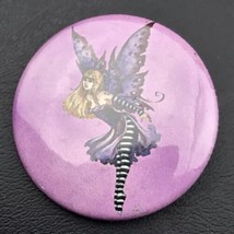 Amy Brown Fairy Pin Button Pinback 2004 Fantasy Art Purple - £7.87 GBP