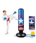 Inflatable Punching Bag Stand Practice for Karate Taekwondo MMA Kids/Adults - £23.45 GBP