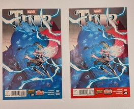 Thor # 2 (Marvel)2015 1st &amp; 2nd print Variant 1st Jane Foster as Thor Lo... - $433.33 MXN