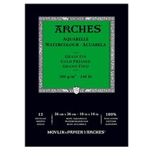 Canson Arches Cold Press Watercolor Pad, 10 x 14 Inch, 12 Sheets - £36.95 GBP
