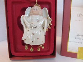 Lenox Holiday Ornament Ringing in Peace Angel Bells Boxed 3.5&quot; LotJ - £15.53 GBP