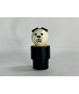 3.5” Jumbo Vintage Little People Dog Fisher Price  Black/White Small Ear... - $9.99