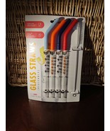 Glass Straws Reusable 1pk of 4 pcs With Cleaning Brush-Brand New-SHIPS N... - €15,94 EUR